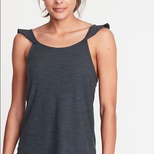 Ruffle strap workout top